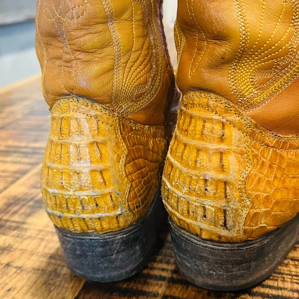 VINTAGE CUADRA MEXICO GATOR WESTERN BOOT MEN OR WOMEN!! Men size 7.5 women 8.5/9 - Picture 13 of 14